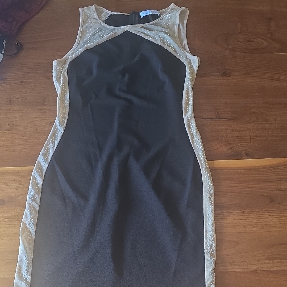 Elegant Black and Cream Dress